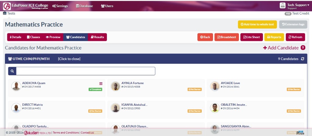 Exam Setup Dashboard